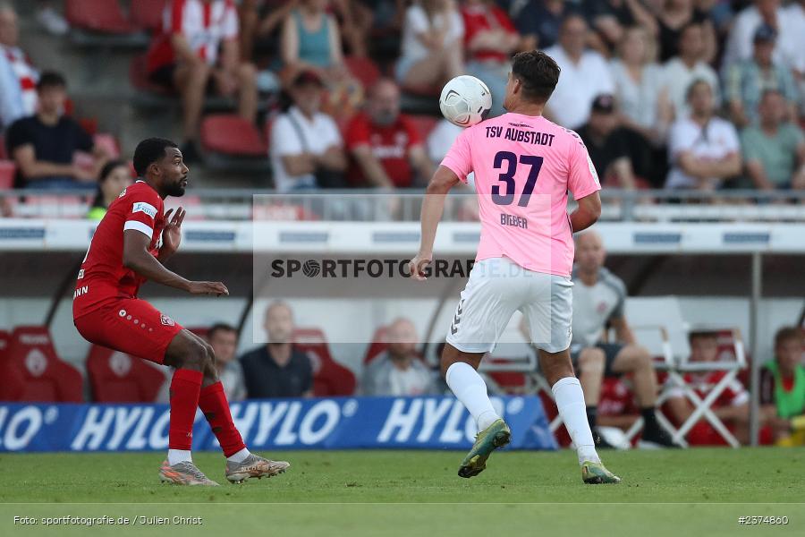 Christopher Bieber, FLYERALARM Arena, Würzburg, 18.08.2023, sport, action, BFV, Fussball, Saison 2023/2024, 5. Spieltag, Regionalliga Bayern, TSV, FWK, TSV Aubstadt, FC Würzburger Kickers - Bild-ID: 2374860