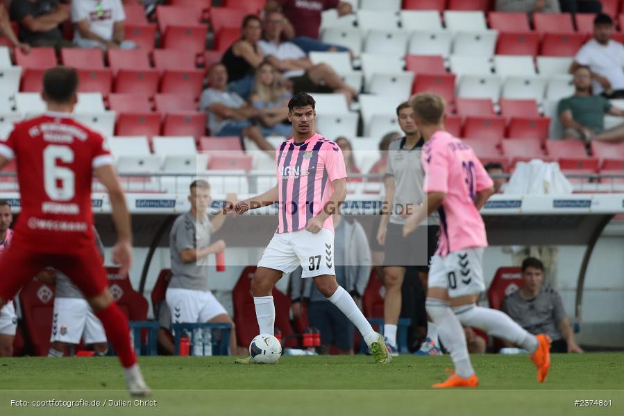 Christopher Bieber, FLYERALARM Arena, Würzburg, 18.08.2023, sport, action, BFV, Fussball, Saison 2023/2024, 5. Spieltag, Regionalliga Bayern, TSV, FWK, TSV Aubstadt, FC Würzburger Kickers - Bild-ID: 2374861