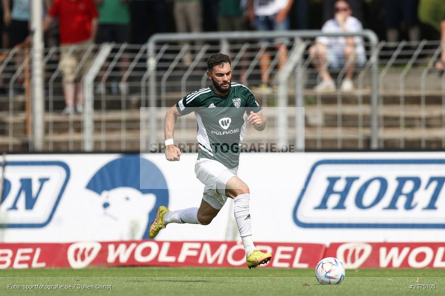 Taha Aksu, sport, action, Willy-Sachs-Stadion, SpVgg Greuther Fürth II, Schweinfurt, Saison 2023/2024, SGF, Regionalliga Bayern, Fussball, FCS, BFV, 5. Spieltag, 19.08.2023, 1. FC Schweinfurt 1905 - Bild-ID: 2375105