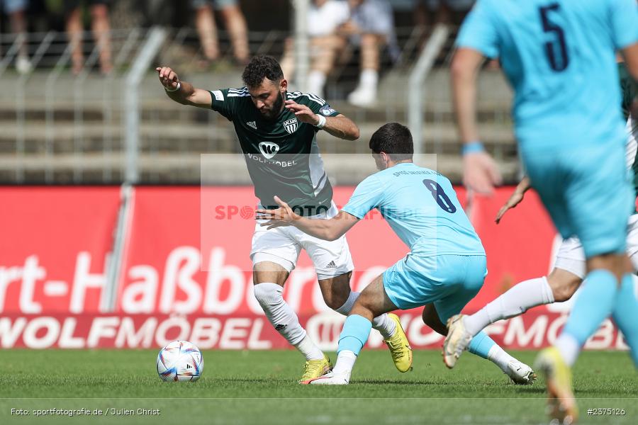 Taha Aksu, sport, action, Willy-Sachs-Stadion, SpVgg Greuther Fürth II, Schweinfurt, Saison 2023/2024, SGF, Regionalliga Bayern, Fussball, FCS, BFV, 5. Spieltag, 19.08.2023, 1. FC Schweinfurt 1905 - Bild-ID: 2375126