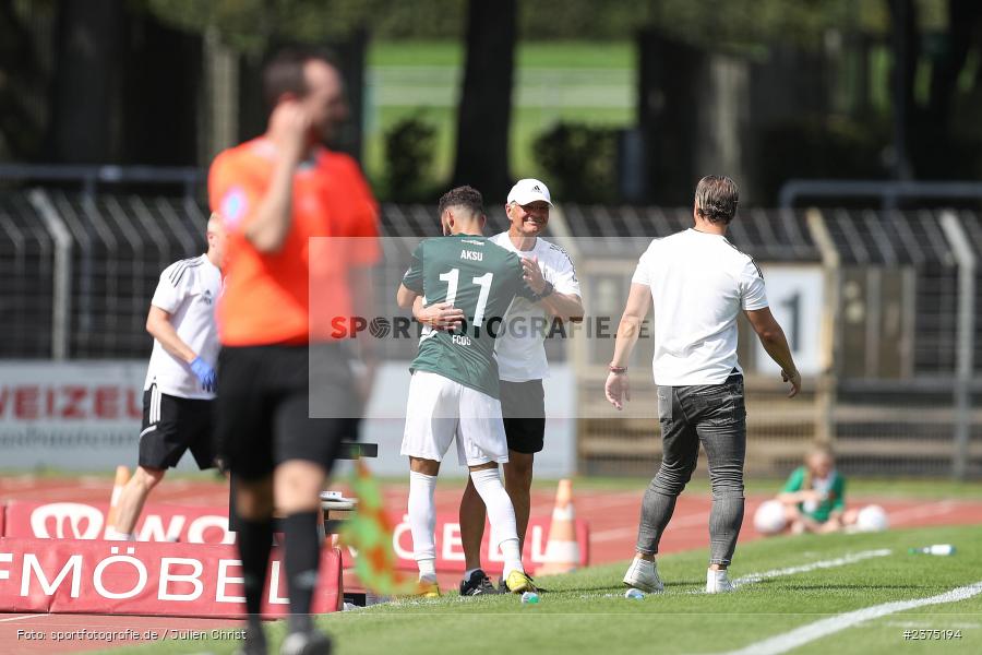 Taha Aksu, sport, action, Willy-Sachs-Stadion, SpVgg Greuther Fürth II, Schweinfurt, Saison 2023/2024, SGF, Regionalliga Bayern, Fussball, FCS, BFV, 5. Spieltag, 19.08.2023, 1. FC Schweinfurt 1905 - Bild-ID: 2375194