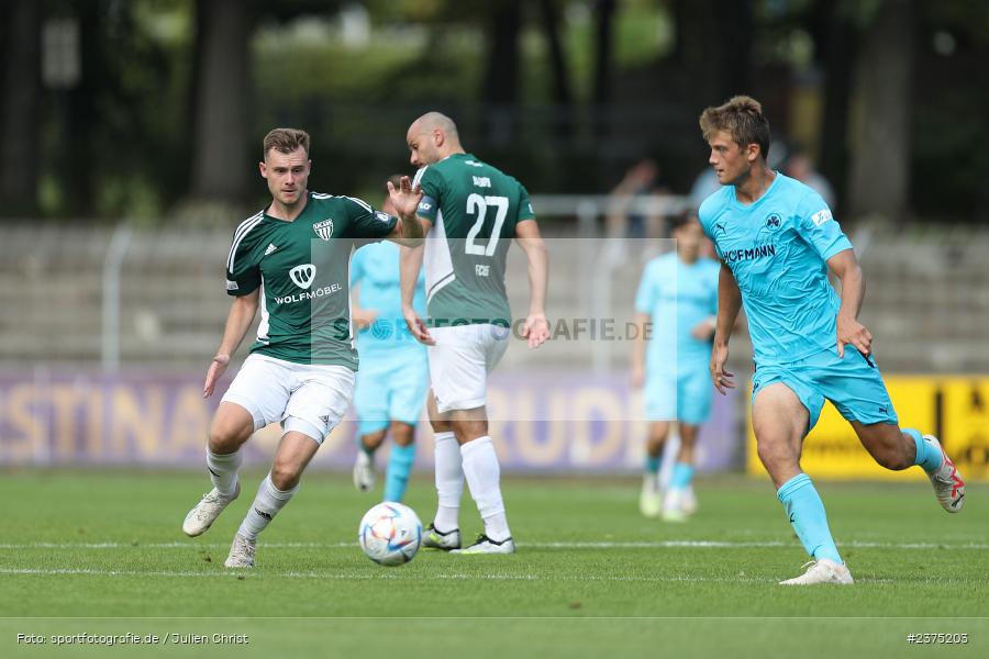 Fabio Bozesan, sport, action, Willy-Sachs-Stadion, SpVgg Greuther Fürth II, Schweinfurt, Saison 2023/2024, SGF, Regionalliga Bayern, Fussball, FCS, BFV, 5. Spieltag, 19.08.2023, 1. FC Schweinfurt 1905 - Bild-ID: 2375203