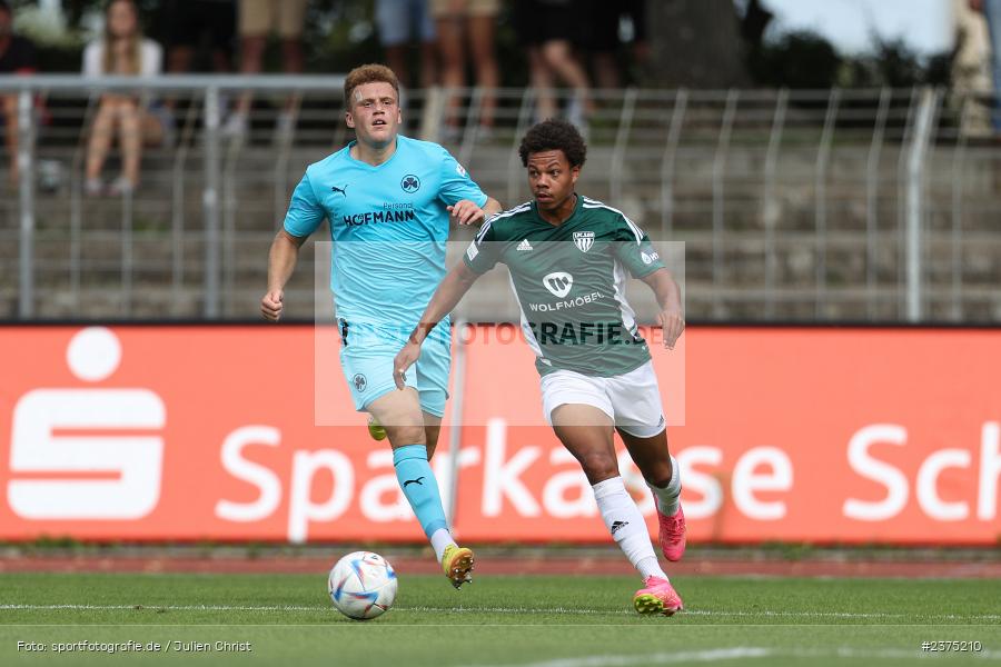 Dominik Ngatie, sport, action, Willy-Sachs-Stadion, SpVgg Greuther Fürth II, Schweinfurt, Saison 2023/2024, SGF, Regionalliga Bayern, Fussball, FCS, BFV, 5. Spieltag, 19.08.2023, 1. FC Schweinfurt 1905 - Bild-ID: 2375210
