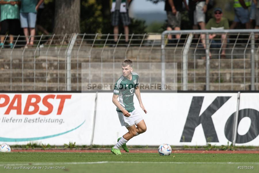 Julius Landeck, sport, action, Willy-Sachs-Stadion, SpVgg Greuther Fürth II, Schweinfurt, Saison 2023/2024, SGF, Regionalliga Bayern, Fussball, FCS, BFV, 5. Spieltag, 19.08.2023, 1. FC Schweinfurt 1905 - Bild-ID: 2375238