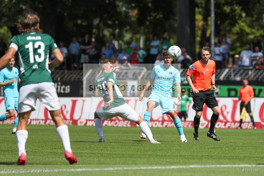 Sidney Raebiger, sport, action, Willy-Sachs-Stadion, SpVgg Greuther Fürth II, Schweinfurt, Saison 2023/2024, SGF, Regionalliga Bayern, Fussball, FCS, BFV, 5. Spieltag, 19.08.2023, 1. FC Schweinfurt 1905 - Bild-ID: 2375282