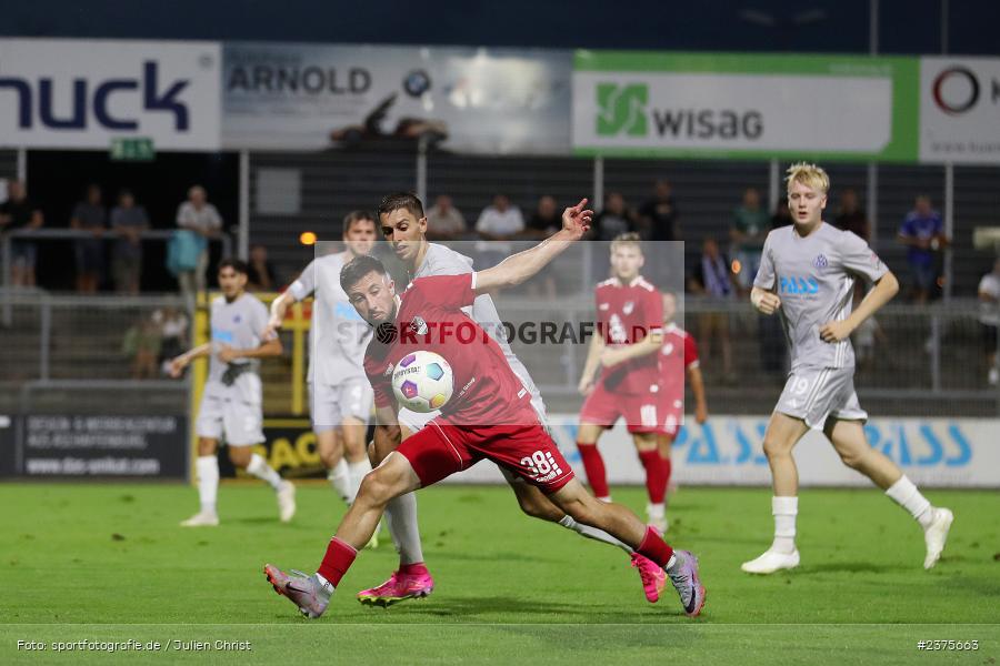 Emre Tunc, Stadion am Schönbusch, Aschaffenburg, 25.08.2023, sport, action, BFV, Fussball, Saison 2023/2024, 6. Spieltag, Regionalliga Bayern, TGM, SVA, Türkgücü München, SV Viktoria Aschaffenburg - Bild-ID: 2375663