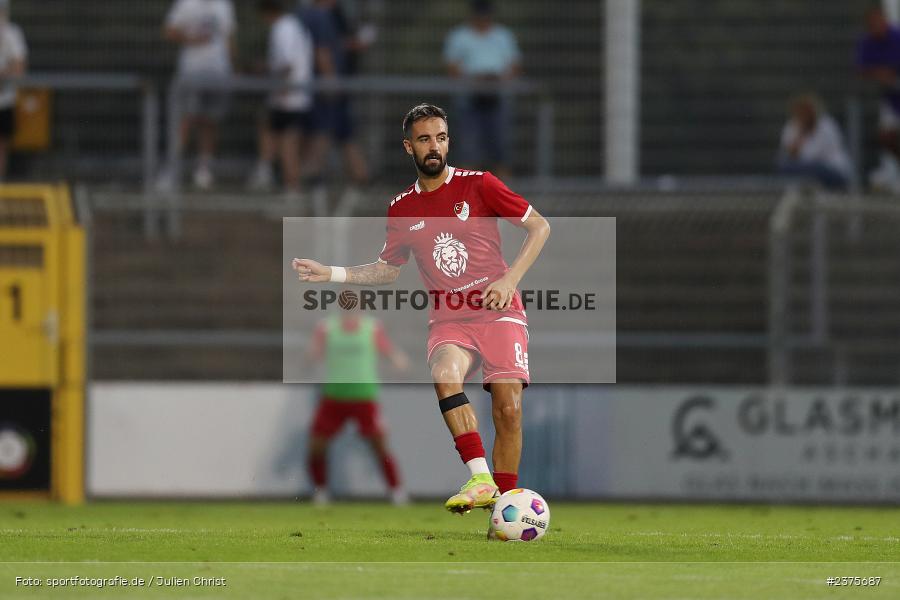 Kevin Hingerl, Stadion am Schönbusch, Aschaffenburg, 25.08.2023, sport, action, BFV, Fussball, Saison 2023/2024, 6. Spieltag, Regionalliga Bayern, TGM, SVA, Türkgücü München, SV Viktoria Aschaffenburg - Bild-ID: 2375687