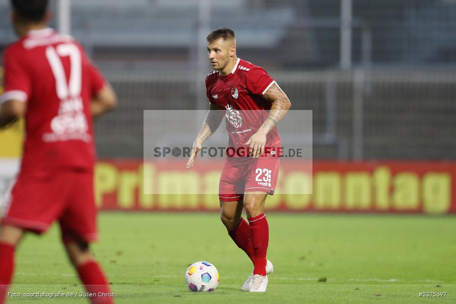 Maximilian Berwein, Stadion am Schönbusch, Aschaffenburg, 25.08.2023, sport, action, BFV, Fussball, Saison 2023/2024, 6. Spieltag, Regionalliga Bayern, TGM, SVA, Türkgücü München, SV Viktoria Aschaffenburg - Bild-ID: 2375697