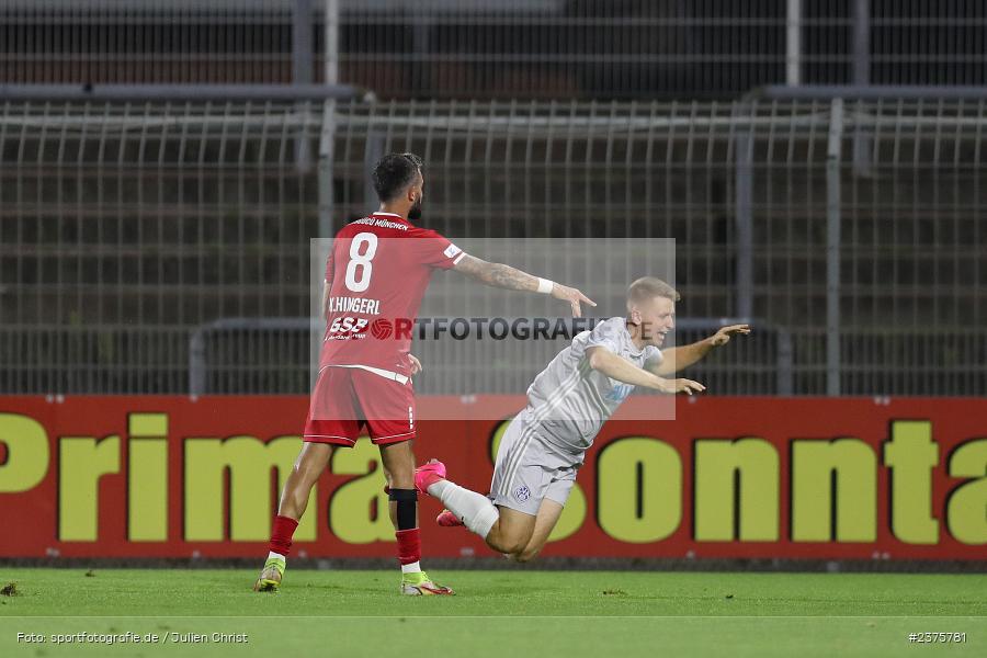 Kevin Hingerl, Stadion am Schönbusch, Aschaffenburg, 25.08.2023, sport, action, BFV, Fussball, Saison 2023/2024, 6. Spieltag, Regionalliga Bayern, TGM, SVA, Türkgücü München, SV Viktoria Aschaffenburg - Bild-ID: 2375781