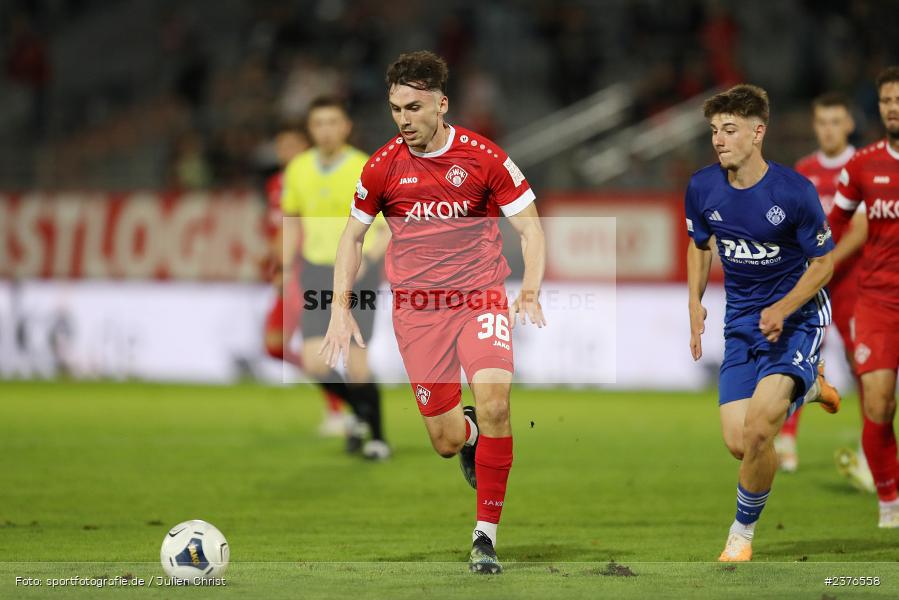 Pascal Moll, AKON Arena, Würzburg, 29.08.2023, sport, action, BFV, Fussball, Saison 2023/2024, 7. Spieltag, Regionalliga Bayern, SVA, FWK, SV Viktoria Aschaffenburg, FC Würzburger Kickers - Bild-ID: 2376558