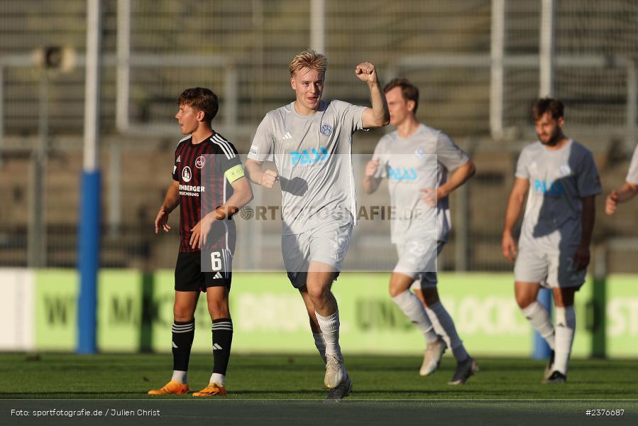 Jan-Philipp Stein, Stadion am Schönbusch, Aschaffenburg, 01.09.2023, sport, action, BFV, Fussball, Saison 2023/2024, 8. Spieltag, Regionalliga Bayern, FCN, SVA, 1. FC Nürnberg II, SV Viktoria Aschaffenburg - Bild-ID: 2376687