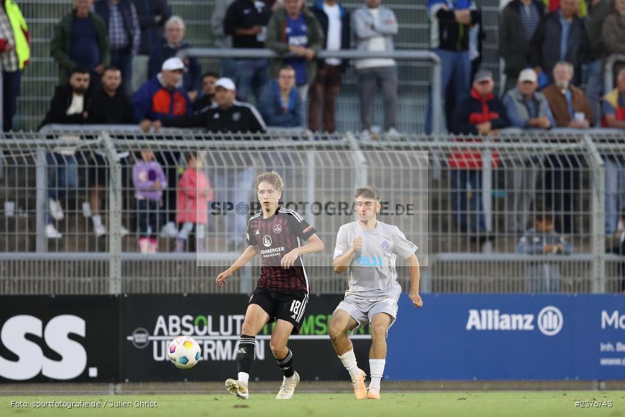 Ben Fischer, Stadion am Schönbusch, Aschaffenburg, 01.09.2023, sport, action, BFV, Fussball, Saison 2023/2024, 8. Spieltag, Regionalliga Bayern, FCN, SVA, 1. FC Nürnberg II, SV Viktoria Aschaffenburg - Bild-ID: 2376743 Ben Fischer, Stadion am Schönbusch, Aschaffenburg, 01.09.2023, sport, action, BFV, Fussball, Saison 2023/2024, 8. Spieltag, Regionalliga Bayern, FCN, SVA, 1. FC Nürnberg II, SV Viktoria Aschaffenburg - Bild-ID: 2376743