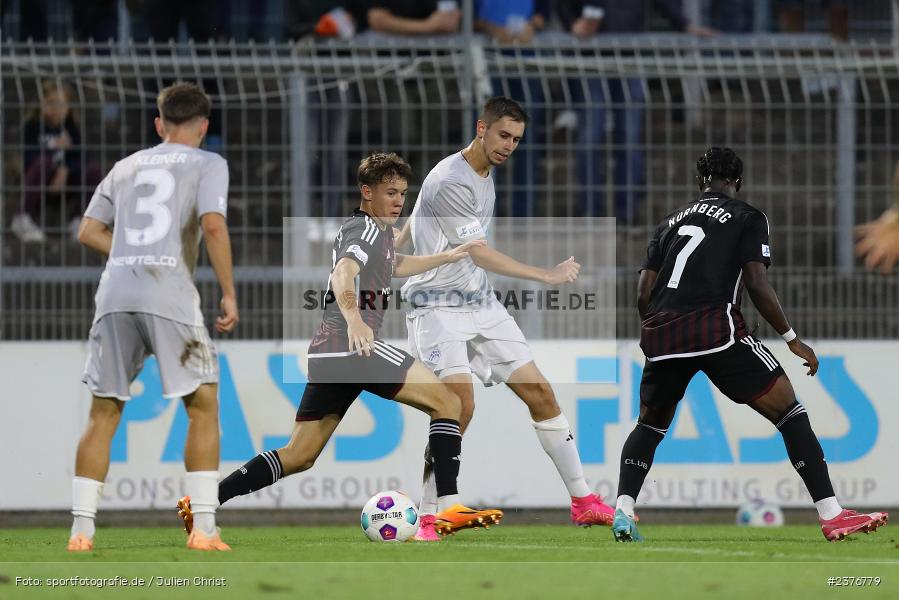 Veit Klement, Stadion am Schönbusch, Aschaffenburg, 01.09.2023, sport, action, BFV, Fussball, Saison 2023/2024, 8. Spieltag, Regionalliga Bayern, FCN, SVA, 1. FC Nürnberg II, SV Viktoria Aschaffenburg - Bild-ID: 2376779