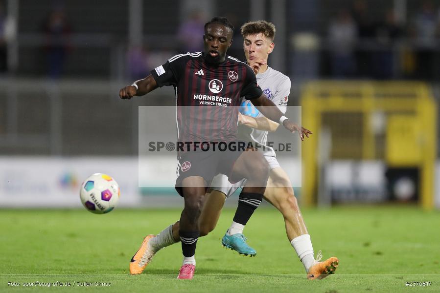 Pedro Narciso Muteba, Stadion am Schönbusch, Aschaffenburg, 01.09.2023, sport, action, BFV, Fussball, Saison 2023/2024, 8. Spieltag, Regionalliga Bayern, FCN, SVA, 1. FC Nürnberg II, SV Viktoria Aschaffenburg - Bild-ID: 2376817
