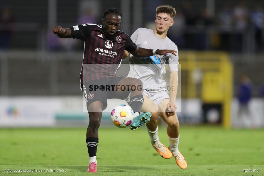 Pedro Narciso Muteba, Stadion am Schönbusch, Aschaffenburg, 01.09.2023, sport, action, BFV, Fussball, Saison 2023/2024, 8. Spieltag, Regionalliga Bayern, FCN, SVA, 1. FC Nürnberg II, SV Viktoria Aschaffenburg - Bild-ID: 2376818