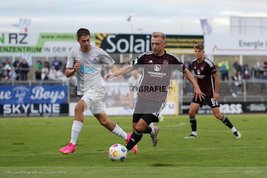 Benedikt Kirsch, Stadion am Schönbusch, Aschaffenburg, 01.09.2023, sport, action, BFV, Fussball, Saison 2023/2024, 8. Spieltag, Regionalliga Bayern, FCN, SVA, 1. FC Nürnberg II, SV Viktoria Aschaffenburg - Bild-ID: 2377022