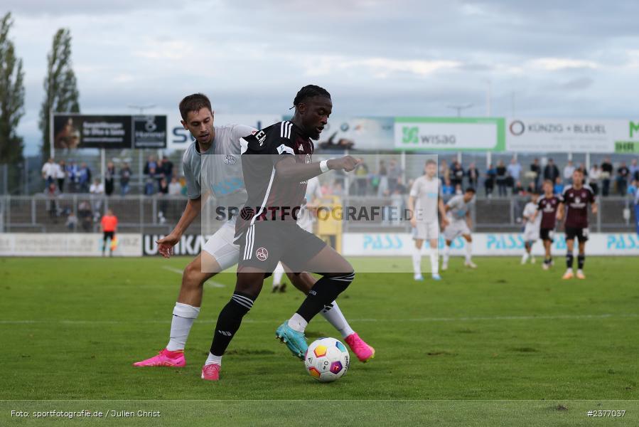 Pedro Narciso Muteba, Stadion am Schönbusch, Aschaffenburg, 01.09.2023, sport, action, BFV, Fussball, Saison 2023/2024, 8. Spieltag, Regionalliga Bayern, FCN, SVA, 1. FC Nürnberg II, SV Viktoria Aschaffenburg - Bild-ID: 2377037 Pedro Narciso Muteba, Stadion am Schönbusch, Aschaffenburg, 01.09.2023, sport, action, BFV, Fussball, Saison 2023/2024, 8. Spieltag, Regionalliga Bayern, FCN, SVA, 1. FC Nürnberg II, SV Viktoria Aschaffenburg - Bild-ID: 2377037