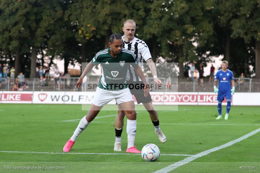 Dominik Ngatie, Willy-Sachs-Stadion, Schweinfurt, 08.09.2023, sport, action, bfv, Fussball, Saison 2023/2024, 9. Spieltag, Regionalliga Bayern, SVW, FCS, SV Wacker Burghausen, 1. FC Schweinfurt 1905 - Bild-ID: 2377561