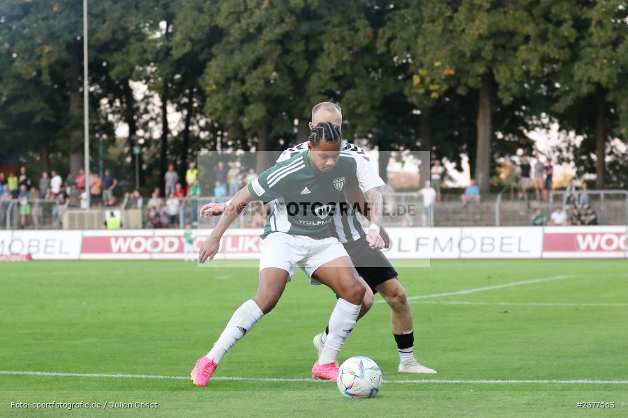 Dominik Ngatie, Willy-Sachs-Stadion, Schweinfurt, 08.09.2023, sport, action, bfv, Fussball, Saison 2023/2024, 9. Spieltag, Regionalliga Bayern, SVW, FCS, SV Wacker Burghausen, 1. FC Schweinfurt 1905 - Bild-ID: 2377563
