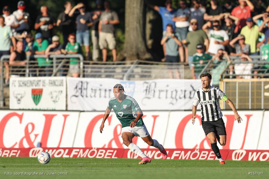 Dominik Ngatie, sport, action, Willy-Sachs-Stadion, Schweinfurt, Saison 2023/2024, SVW, SV Wacker Burghausen, Regionalliga Bayern, Fussball, FCS, BFV, 9. Spieltag, 1. FC Schweinfurt 1905, 08.09.2023 - Bild-ID: 2377617