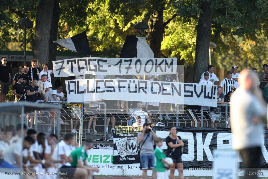 Spruchband, sport, action, Willy-Sachs-Stadion, Schweinfurt, Saison 2023/2024, SVW, SV Wacker Burghausen, Regionalliga Bayern, Fussball, FCS, BFV, 9. Spieltag, 1. FC Schweinfurt 1905, 08.09.2023 - Bild-ID: 2377655
