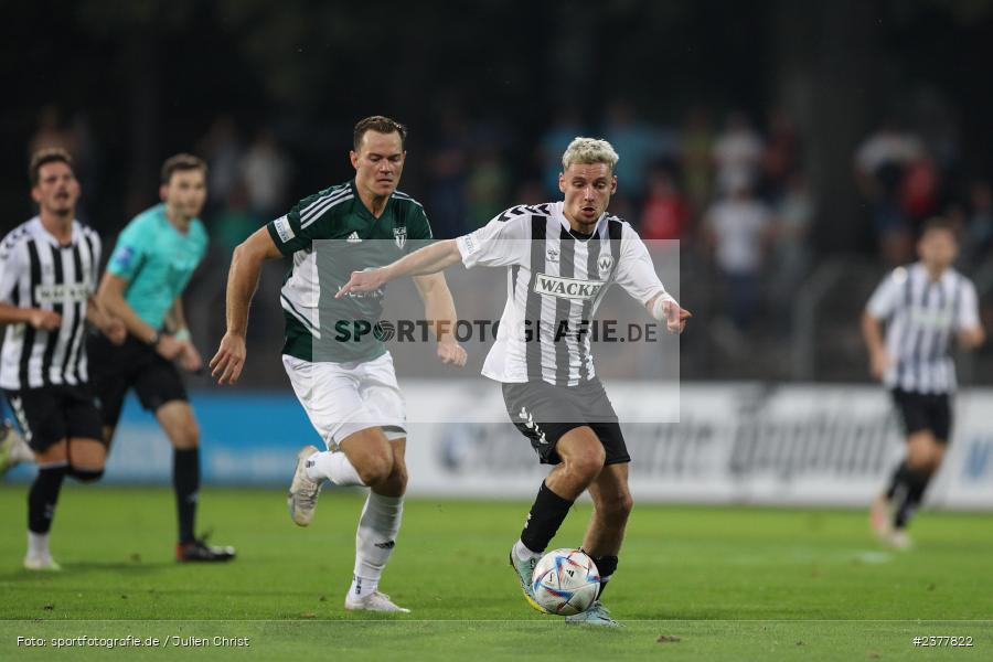 Alexander Fabian Bazdrigiannis, sport, action, Willy-Sachs-Stadion, Schweinfurt, Saison 2023/2024, SVW, SV Wacker Burghausen, Regionalliga Bayern, Fussball, FCS, BFV, 9. Spieltag, 1. FC Schweinfurt 1905, 08.09.2023 - Bild-ID: 2377822