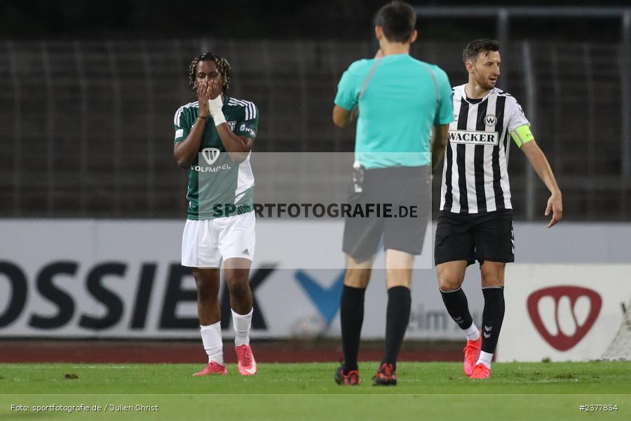 Hans Anapak-Baka, sport, action, Willy-Sachs-Stadion, Schweinfurt, Saison 2023/2024, SVW, SV Wacker Burghausen, Regionalliga Bayern, Fussball, FCS, BFV, 9. Spieltag, 1. FC Schweinfurt 1905, 08.09.2023 - Bild-ID: 2377834