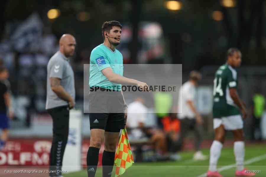 Ilirjan Morina, sport, action, Willy-Sachs-Stadion, Schweinfurt, Saison 2023/2024, SVW, SV Wacker Burghausen, Regionalliga Bayern, Fussball, FCS, BFV, 9. Spieltag, 1. FC Schweinfurt 1905, 08.09.2023 - Bild-ID: 2378031