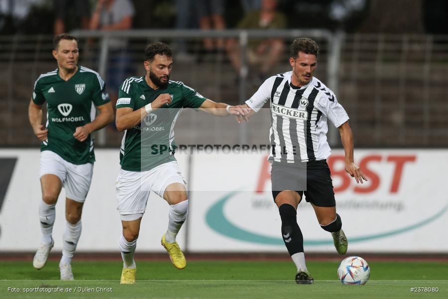 Dennis Schmutz, sport, action, Willy-Sachs-Stadion, Schweinfurt, Saison 2023/2024, SVW, SV Wacker Burghausen, Regionalliga Bayern, Fussball, FCS, BFV, 9. Spieltag, 1. FC Schweinfurt 1905, 08.09.2023 - Bild-ID: 2378080