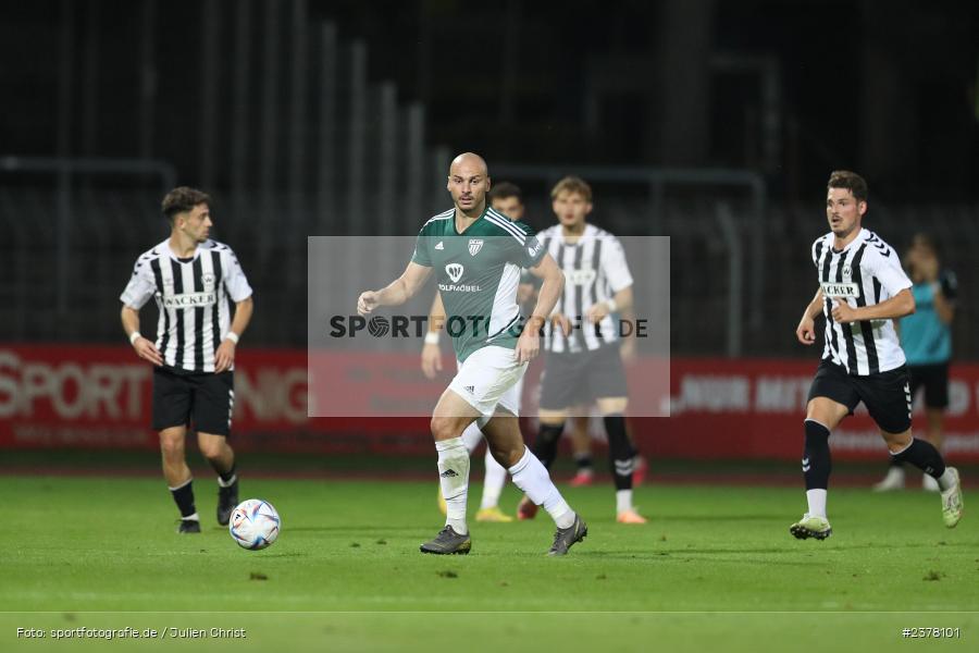 Adam Jabiri, sport, action, Willy-Sachs-Stadion, Schweinfurt, Saison 2023/2024, SVW, SV Wacker Burghausen, Regionalliga Bayern, Fussball, FCS, BFV, 9. Spieltag, 1. FC Schweinfurt 1905, 08.09.2023 - Bild-ID: 2378101