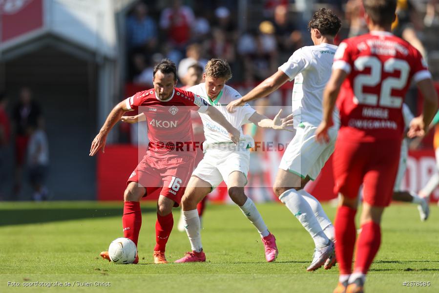 Peter Kurzweg, Sebastian Müller, AKON Arena, Würzburg, 09.09.2023, sport, action, BFV, Fussball, Saison 2023/2024, 9. Spieltag, Regionalliga Bayern, SGF, FWK, SpVgg Greuther Fürth II, FC Würzburger Kickers - Bild-ID: 2378585