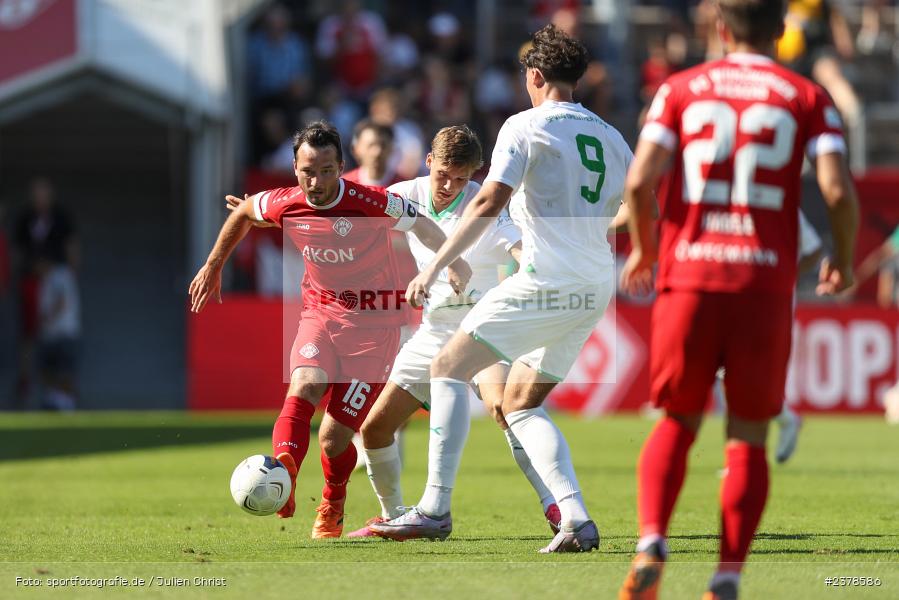 Peter Kurzweg, Sebastian Müller, AKON Arena, Würzburg, 09.09.2023, sport, action, BFV, Fussball, Saison 2023/2024, 9. Spieltag, Regionalliga Bayern, SGF, FWK, SpVgg Greuther Fürth II, FC Würzburger Kickers - Bild-ID: 2378586