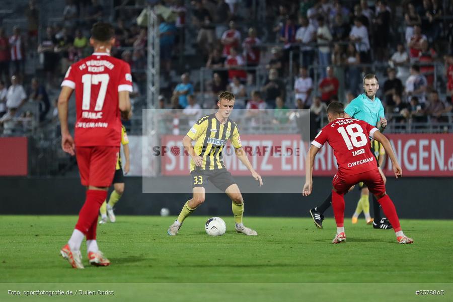 Fabio Pirner, FLYERALARM Arena, Würzburg, 12.09.2023, sport, action, BFV, Fussball, Saison 2023/2024, Achtelfinale, Toto-Pokal, BAY, FWK, SpVgg Bayreuth, FC Würzburger Kickers - Bild-ID: 2378863