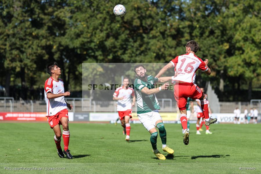 Luca Denk, Willy-Sachs-Stadion, Schweinfurt, 16.09.2023, sport, action, BFV, Fussball, Saison 2023/2024, 10. Spieltag, Regionalliga Bayern, FCB, FCS, FC Bayern München II, 1. FC Schweinfurt 1905 - Bild-ID: 2379440