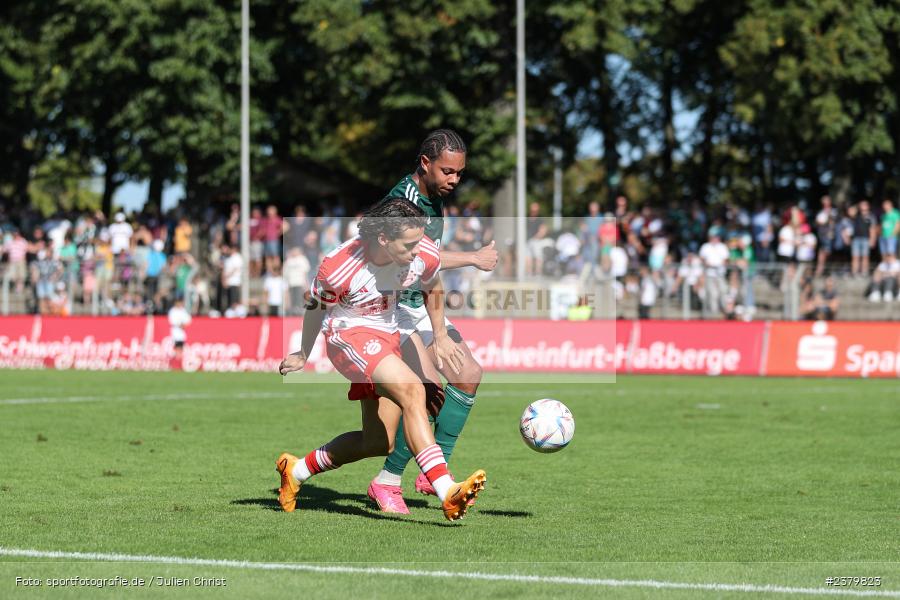 David Jonathans, Willy-Sachs-Stadion, Schweinfurt, 16.09.2023, sport, action, BFV, Fussball, Saison 2023/2024, 10. Spieltag, Regionalliga Bayern, FCB, FCS, FC Bayern München II, 1. FC Schweinfurt 1905 - Bild-ID: 2379823