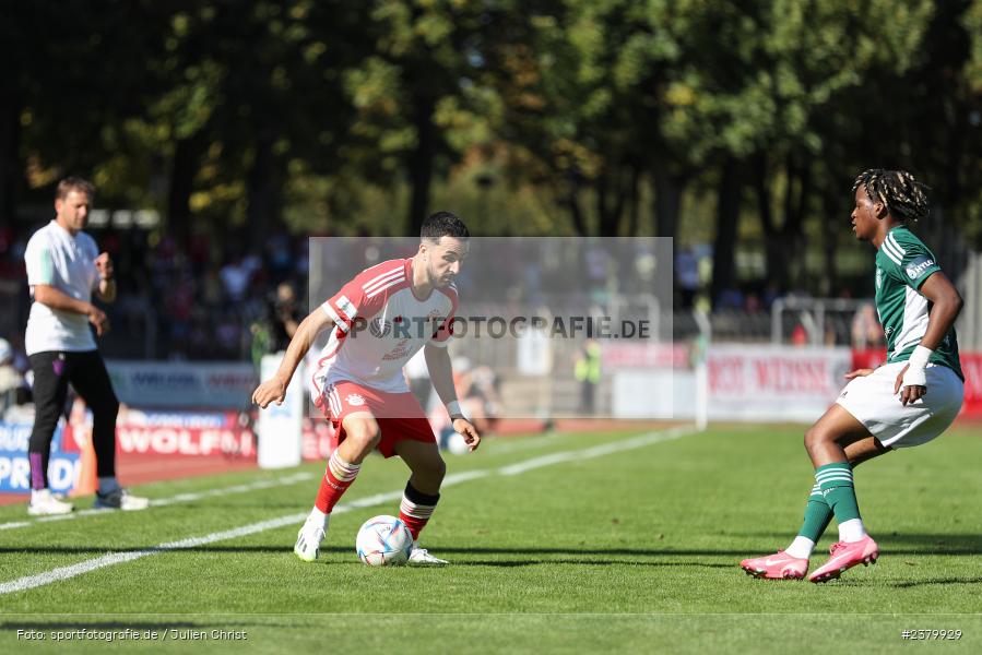 Dion Berisha, Willy-Sachs-Stadion, Schweinfurt, 16.09.2023, sport, action, BFV, Fussball, Saison 2023/2024, 10. Spieltag, Regionalliga Bayern, FCB, FCS, FC Bayern München II, 1. FC Schweinfurt 1905 - Bild-ID: 2379929