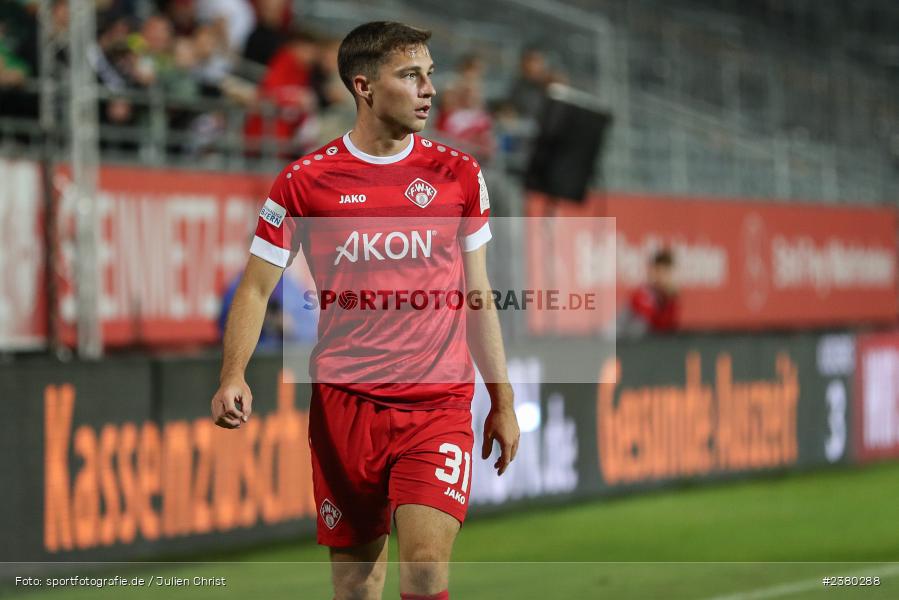 Tim Kraus, sport, action, Würzburg, Saison 2023/2024, SVW, SV Wacker Burghausen, Regionalliga Bayern, Fussball, FWK, FC Würzburger Kickers, BFV, AKON Arena, 22.09.2023, 11. Spieltag - Bild-ID: 2380288