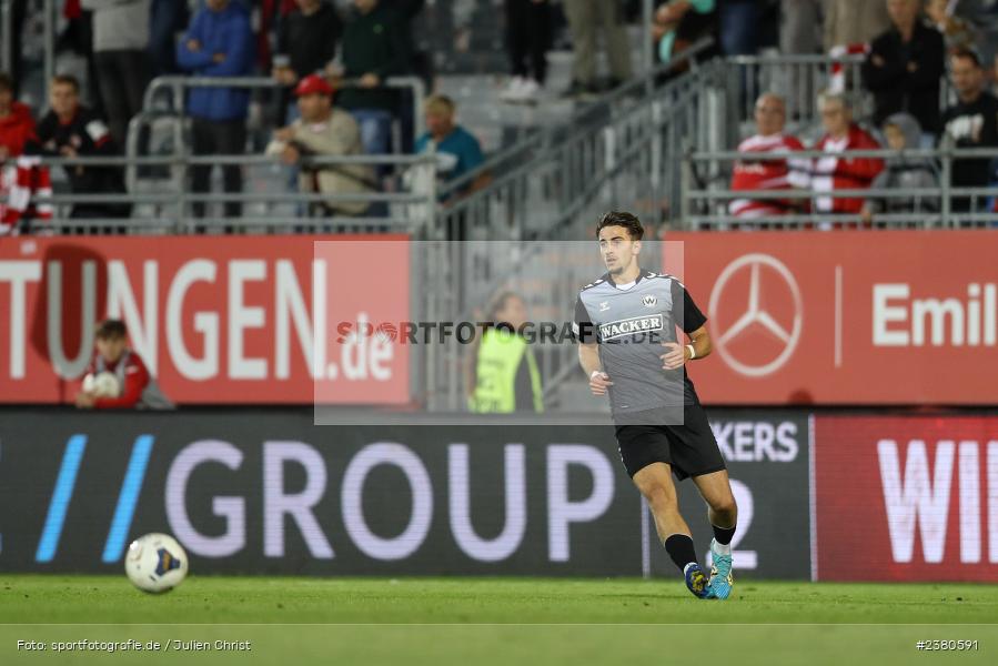 Edin Hyseni, sport, action, Würzburg, Saison 2023/2024, SVW, SV Wacker Burghausen, Regionalliga Bayern, Fussball, FWK, FC Würzburger Kickers, BFV, AKON Arena, 22.09.2023, 11. Spieltag - Bild-ID: 2380591 Edin Hyseni, sport, action, Würzburg, Saison 2023/2024, SVW, SV Wacker Burghausen, Regionalliga Bayern, Fussball, FWK, FC Würzburger Kickers, BFV, AKON Arena, 22.09.2023, 11. Spieltag - Bild-ID: 2380591
