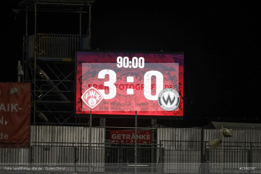 Anzeigetafel, sport, action, Würzburg, Saison 2023/2024, SVW, SV Wacker Burghausen, Regionalliga Bayern, Fussball, FWK, FC Würzburger Kickers, BFV, AKON Arena, 22.09.2023, 11. Spieltag - Bild-ID: 2380787