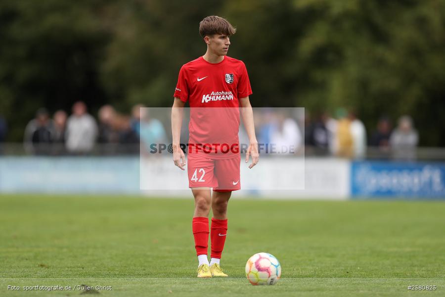 Cornelius Hock, Sportgelände, Karlburg, 23.09.2023, sport, action, BFV, Fussball, Saison 2023/2024, 12. Spieltag, Landesliga Nordwest, TUS, TSV, TuS Aschaffenburg-Leider, TSV Karlburg - Bild-ID: 2380823