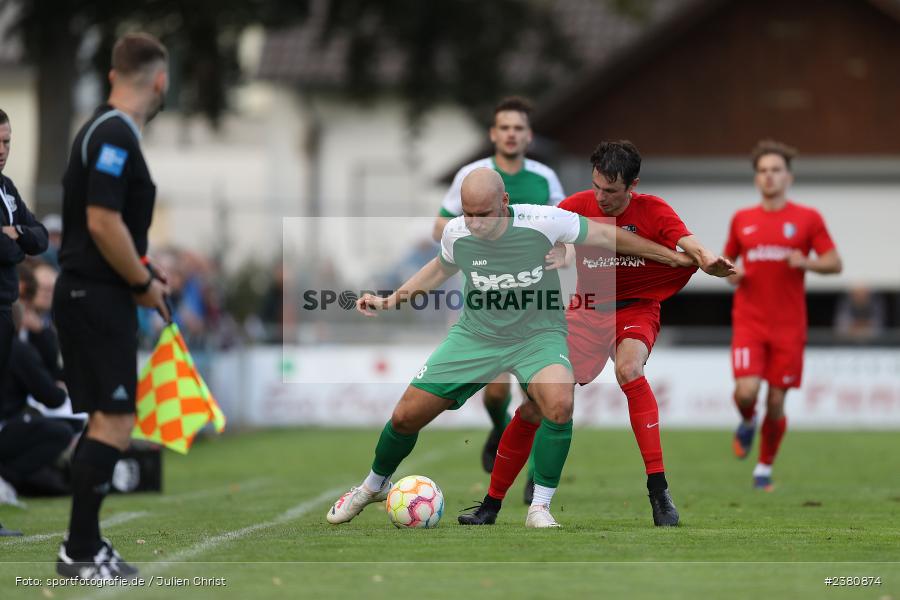 Marvin Sauerwein, Sportgelände, Karlburg, 23.09.2023, sport, action, BFV, Fussball, Saison 2023/2024, 12. Spieltag, Landesliga Nordwest, TUS, TSV, TuS Aschaffenburg-Leider, TSV Karlburg - Bild-ID: 2380874 Marvin Sauerwein, Sportgelände, Karlburg, 23.09.2023, sport, action, BFV, Fussball, Saison 2023/2024, 12. Spieltag, Landesliga Nordwest, TUS, TSV, TuS Aschaffenburg-Leider, TSV Karlburg - Bild-ID: 2380874