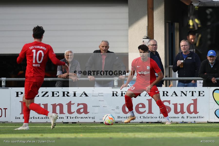 Fabio Tudor, Sportgelände, Karlburg, 23.09.2023, sport, action, BFV, Fussball, Saison 2023/2024, 12. Spieltag, Landesliga Nordwest, TUS, TSV, TuS Aschaffenburg-Leider, TSV Karlburg - Bild-ID: 2380933 Fabio Tudor, Sportgelände, Karlburg, 23.09.2023, sport, action, BFV, Fussball, Saison 2023/2024, 12. Spieltag, Landesliga Nordwest, TUS, TSV, TuS Aschaffenburg-Leider, TSV Karlburg - Bild-ID: 2380933