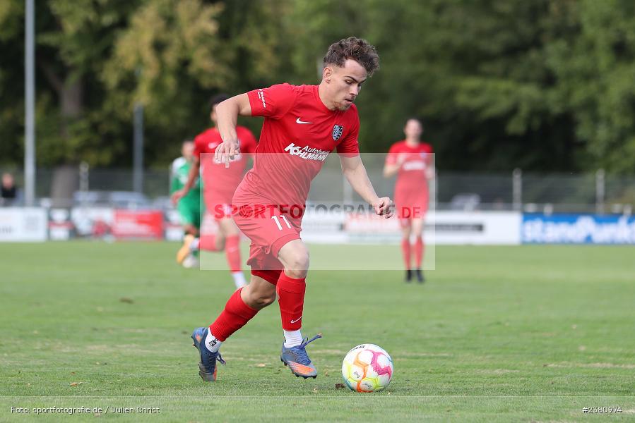 Jari Heuchert, Sportgelände, Karlburg, 23.09.2023, sport, action, BFV, Fussball, Saison 2023/2024, 12. Spieltag, Landesliga Nordwest, TUS, TSV, TuS Aschaffenburg-Leider, TSV Karlburg - Bild-ID: 2380974