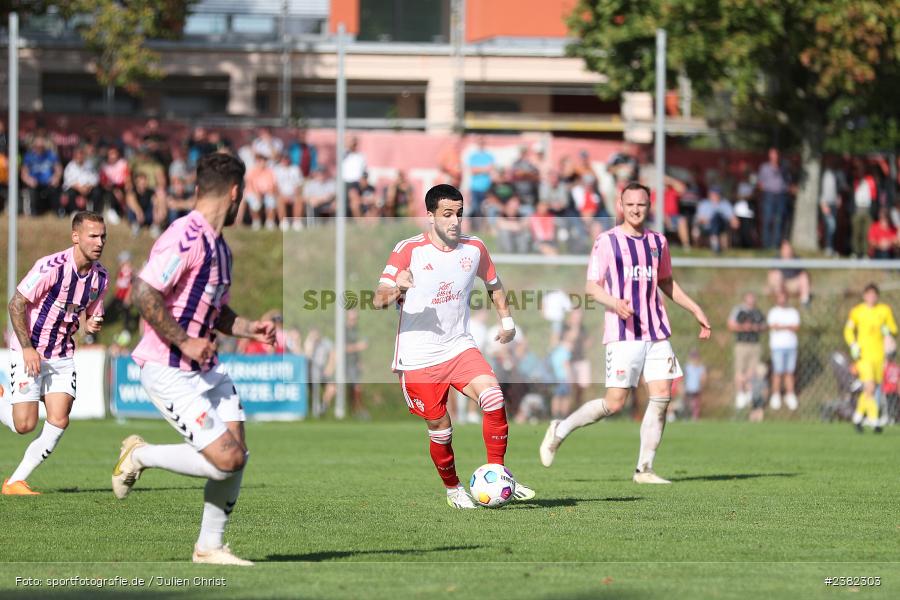 Dion Berisha, NGN-Arena, Aubstadt, 30.09.2023, sport, action, BFV, Saison 2023/2024, Fussball, Regionalliga Bayern, 12. Spieltag, FCB, AUB, FC Bayern München II, TSV Aubstadt - Bild-ID: 2382303