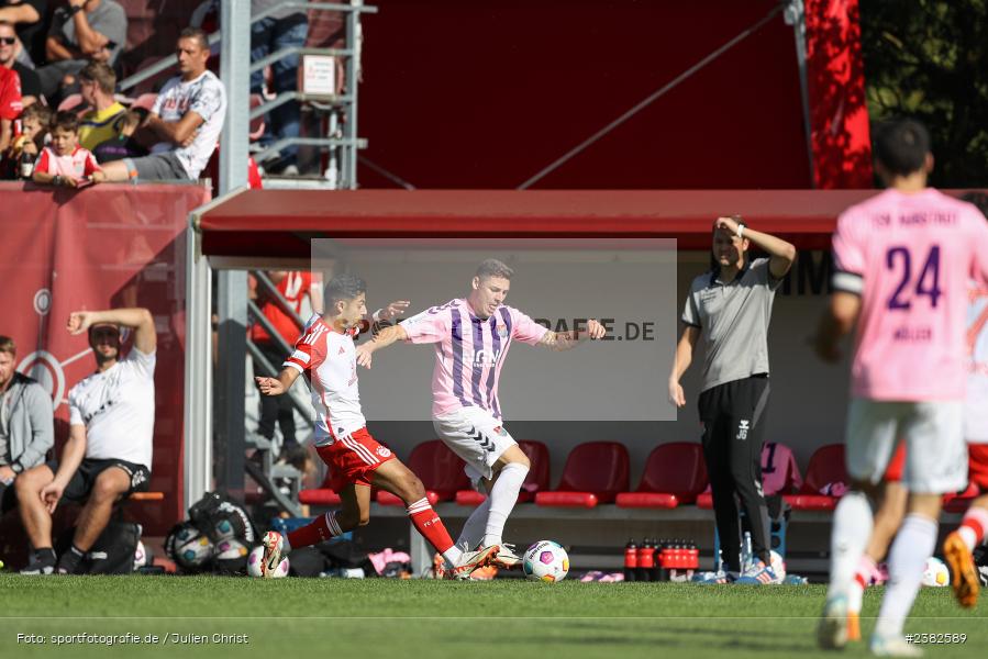 Martin Thomann, sport, action, TSV Aubstadt, Saison 2023/2024, Regionalliga Bayern, NGN-Arena, Fussball, FCB, FC Bayern München II, BFV, Aubstadt, AUB, 30.09.2023, 12. Spieltag - Bild-ID: 2382589 Martin Thomann, sport, action, TSV Aubstadt, Saison 2023/2024, Regionalliga Bayern, NGN-Arena, Fussball, FCB, FC Bayern München II, BFV, Aubstadt, AUB, 30.09.2023, 12. Spieltag - Bild-ID: 2382589
