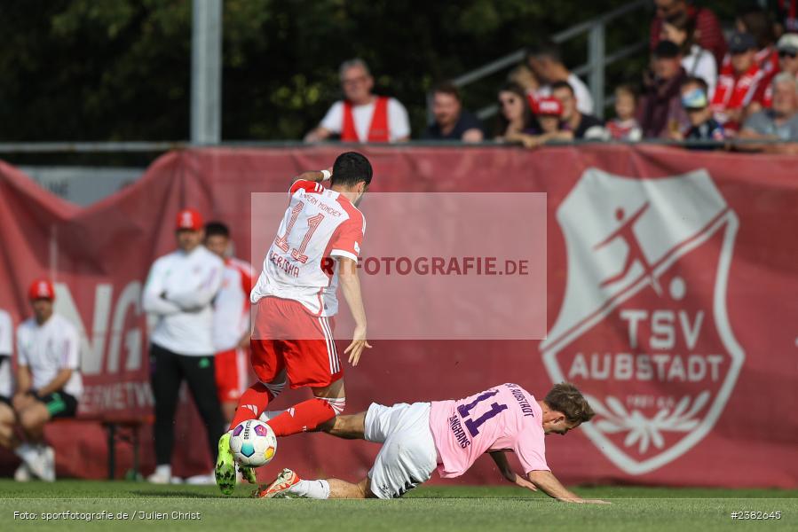 Leonard Langhans, sport, action, TSV Aubstadt, Saison 2023/2024, Regionalliga Bayern, NGN-Arena, Fussball, FCB, FC Bayern München II, BFV, Aubstadt, AUB, 30.09.2023, 12. Spieltag - Bild-ID: 2382645