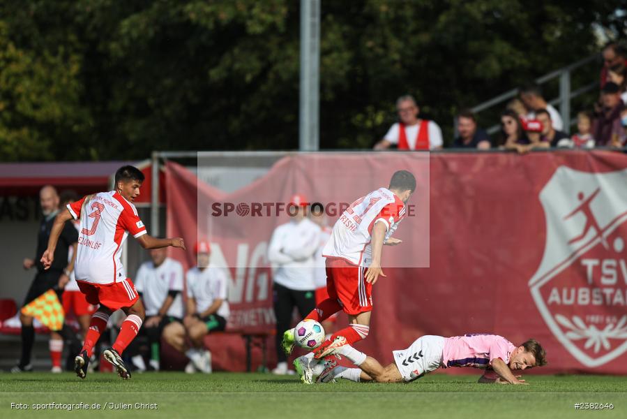 Leonard Langhans, sport, action, TSV Aubstadt, Saison 2023/2024, Regionalliga Bayern, NGN-Arena, Fussball, FCB, FC Bayern München II, BFV, Aubstadt, AUB, 30.09.2023, 12. Spieltag - Bild-ID: 2382646