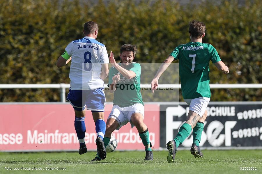 Leon Leibold, Sportgelände, Gössenheim, 01.10.2023, sport, action, BFV, Saison 2023/2024, Fussball, Kreisliga Würzburg, TSV, FCG, TSV Duttenbrunn, FC Gössenheim - Bild-ID: 2382802