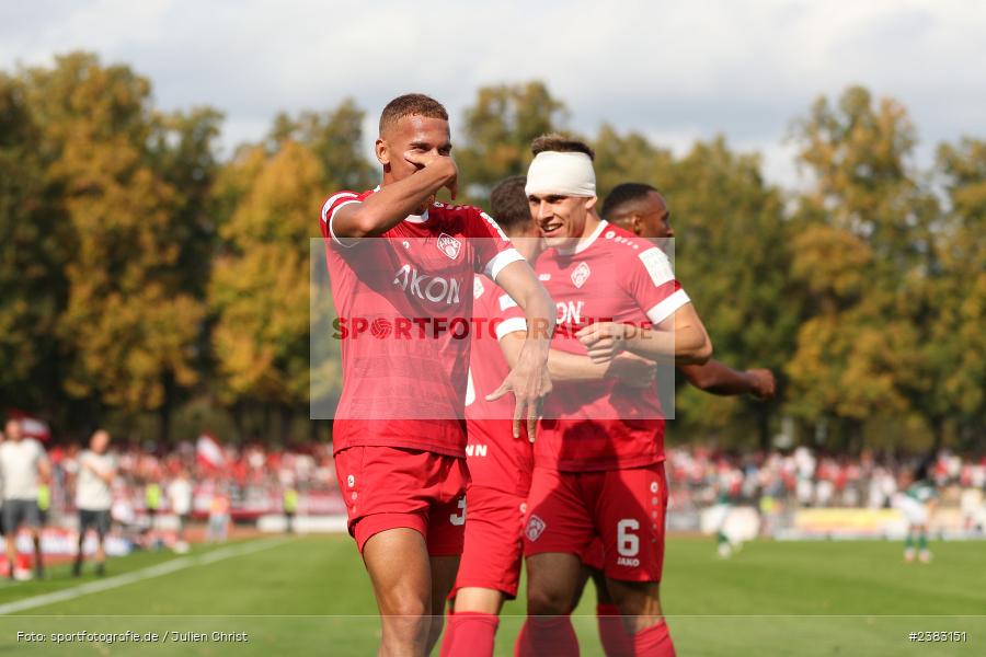Benyas Solomon Junge-Abiol, Sachs Stadion, Schweinfurt, 03.10.2023, sport, action, BFV, Saison 2023/2024, Fussball, 13. Spieltag, Regionalliga Bayern, FWK, FCS, FC Würzburger Kickers, 1. FC Schweinfurt 1905 - Bild-ID: 2383151