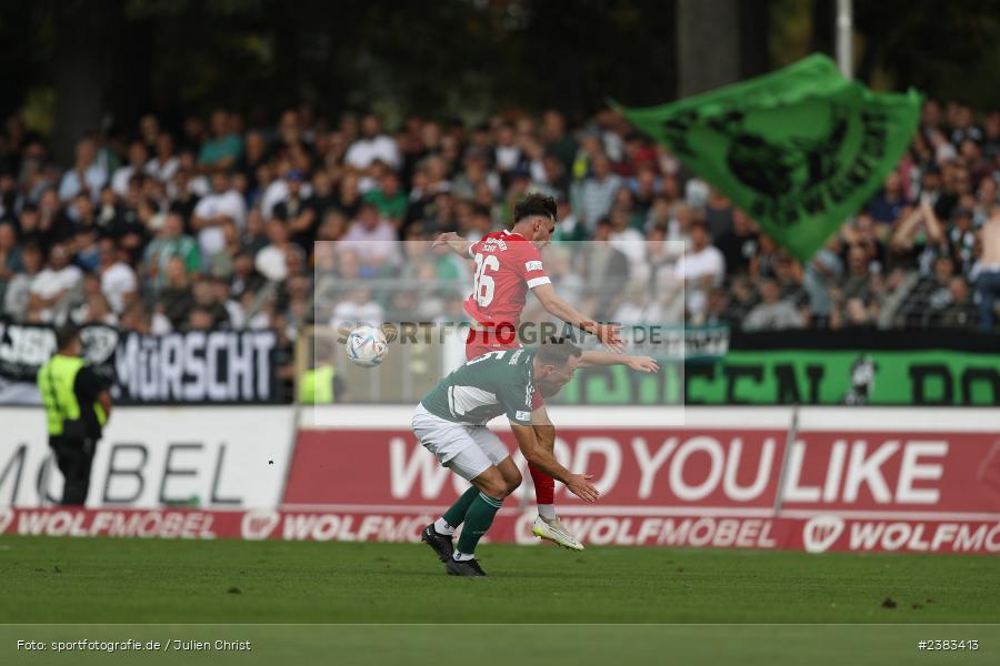 Pascal Moll, Sachs Stadion, Schweinfurt, 04.10.2023, sport, action, BFV, Saison 2023/2024, Fussball, 13. Spieltag, Regionalliga Bayern, FWK, FCS, FC Würzburger Kickers, 1. FC Schweinfurt 1905 - Bild-ID: 2383413